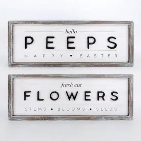 Adams & Co. - Reversible Hello Peeps/Fresh Cut Flowers Sign