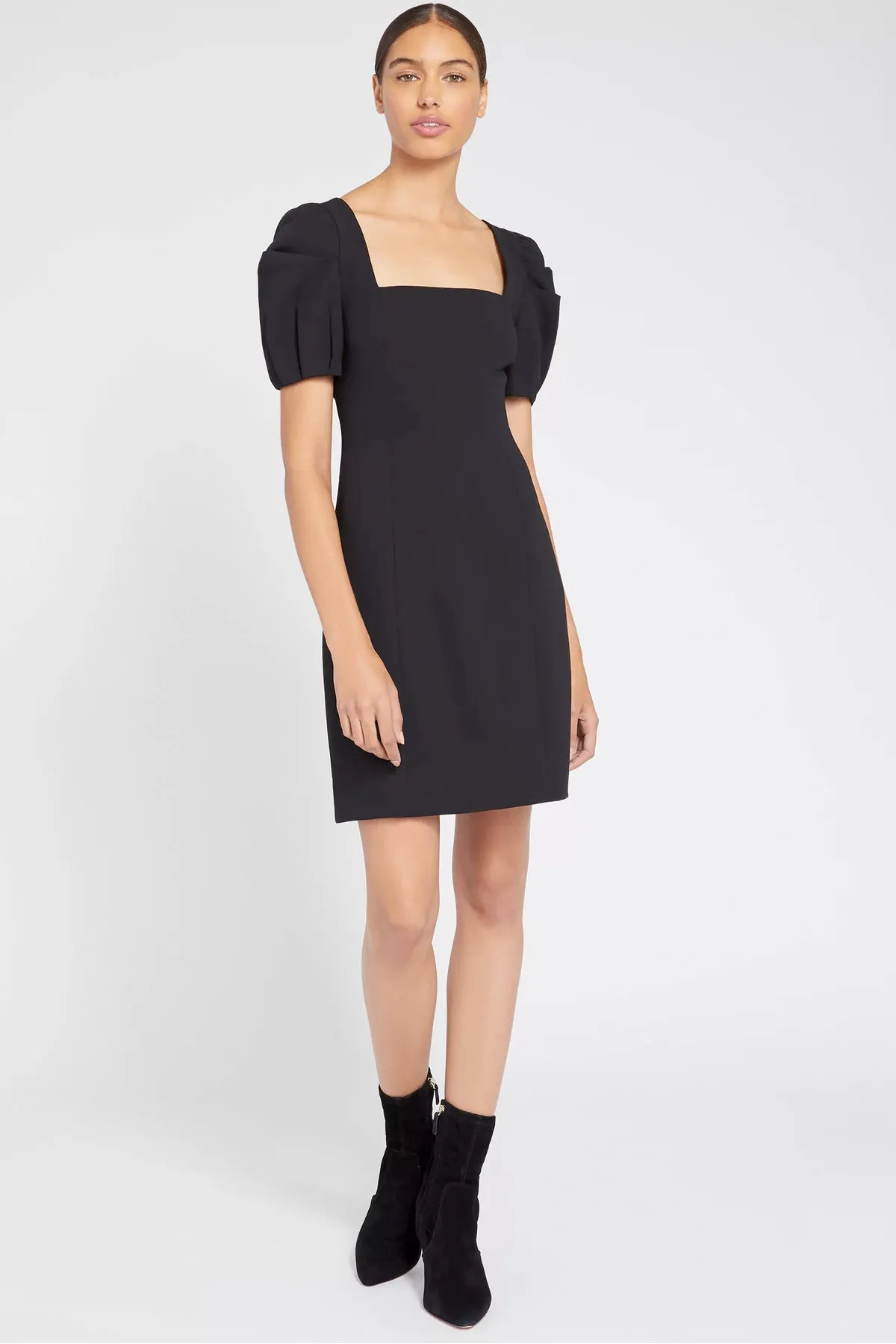 Alice & Olivia - Rachel Puff Sleeve Mini Dress in Black