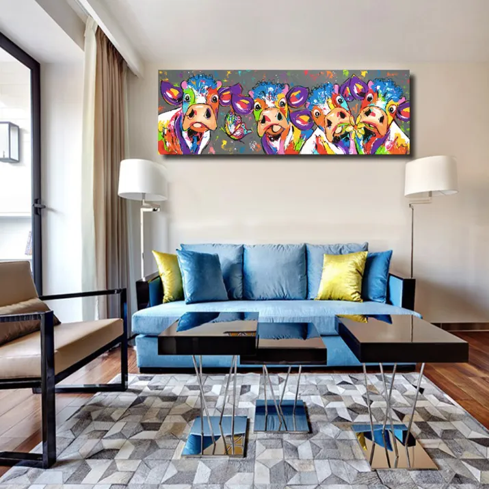 Colourful Cows Canvas Print