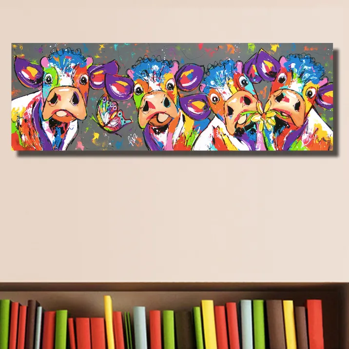 Colourful Cows Canvas Print