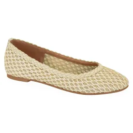Creme Textured Flats