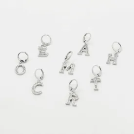 Dainty Crystal Initial Silver