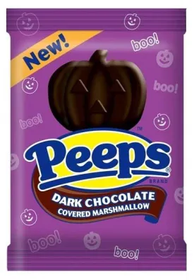 Dark Chocolate Covered Marshmallow Pumpkin Peeps