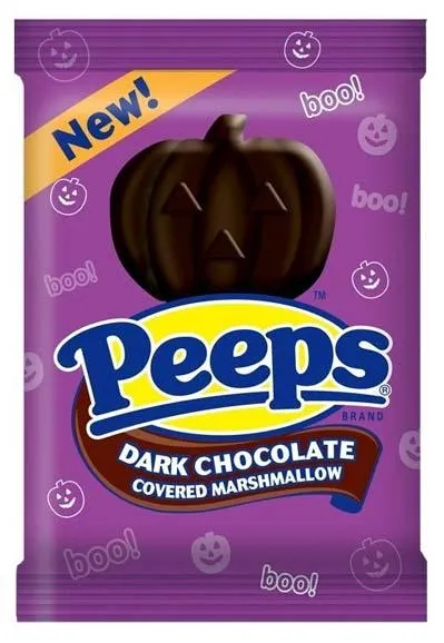 Dark Chocolate Covered Marshmallow Pumpkin Peeps