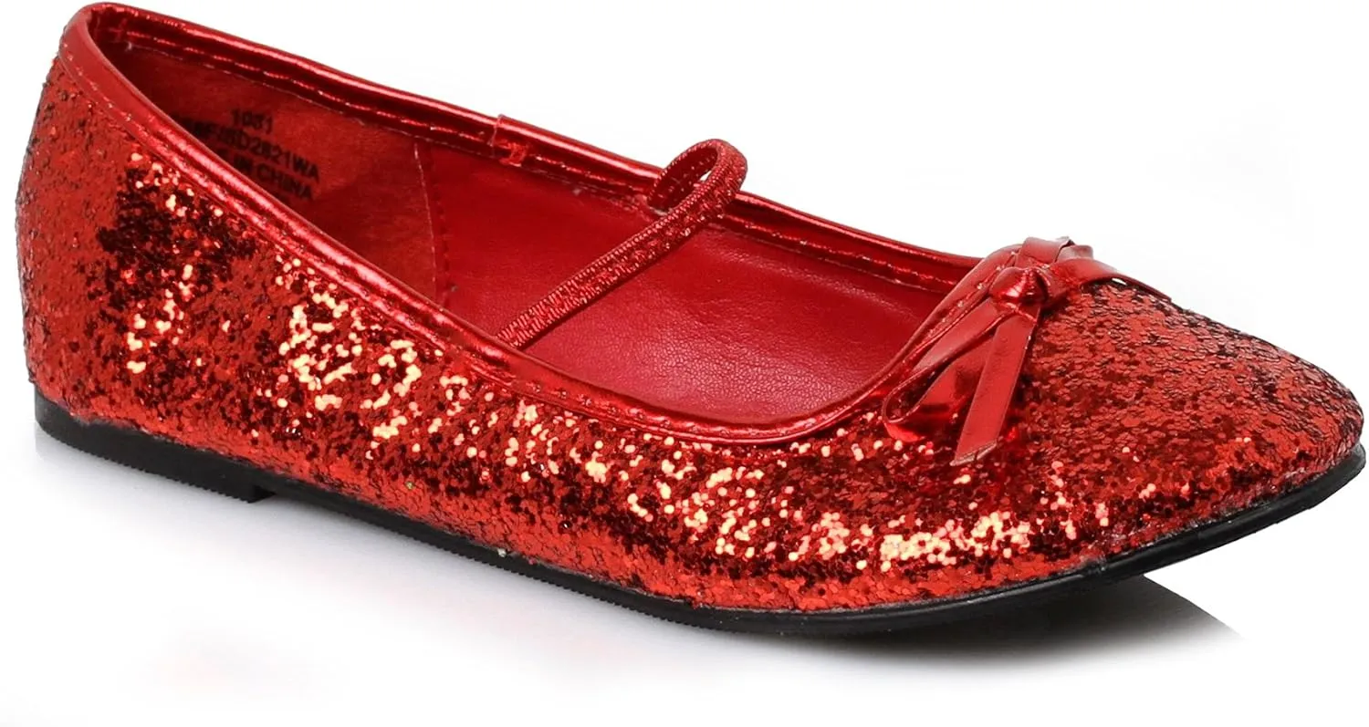 Ellie Shoes Child's Red Glitter Ballet Slipper