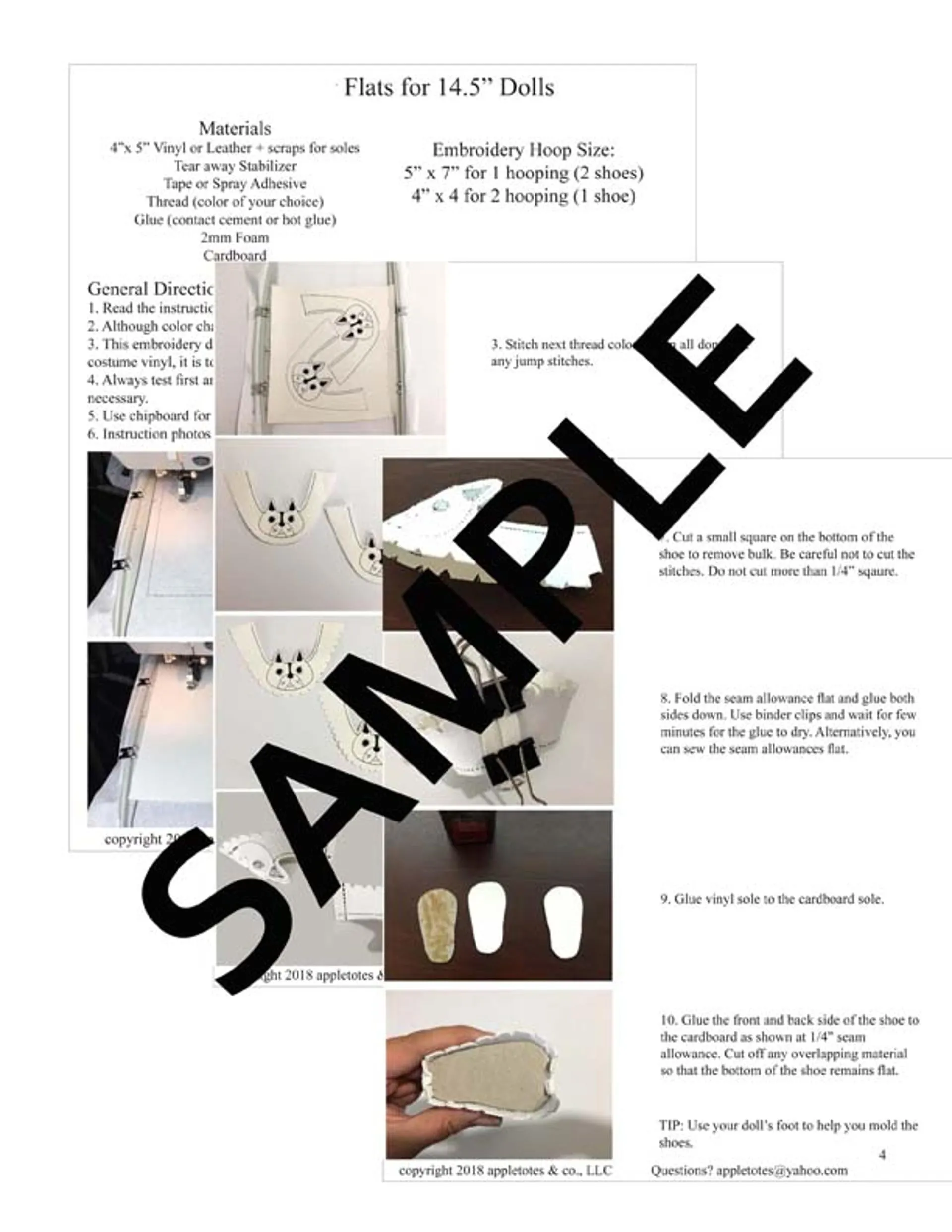 Foxy Flats ITH Embroidery Patterns for 14.5" Dolls