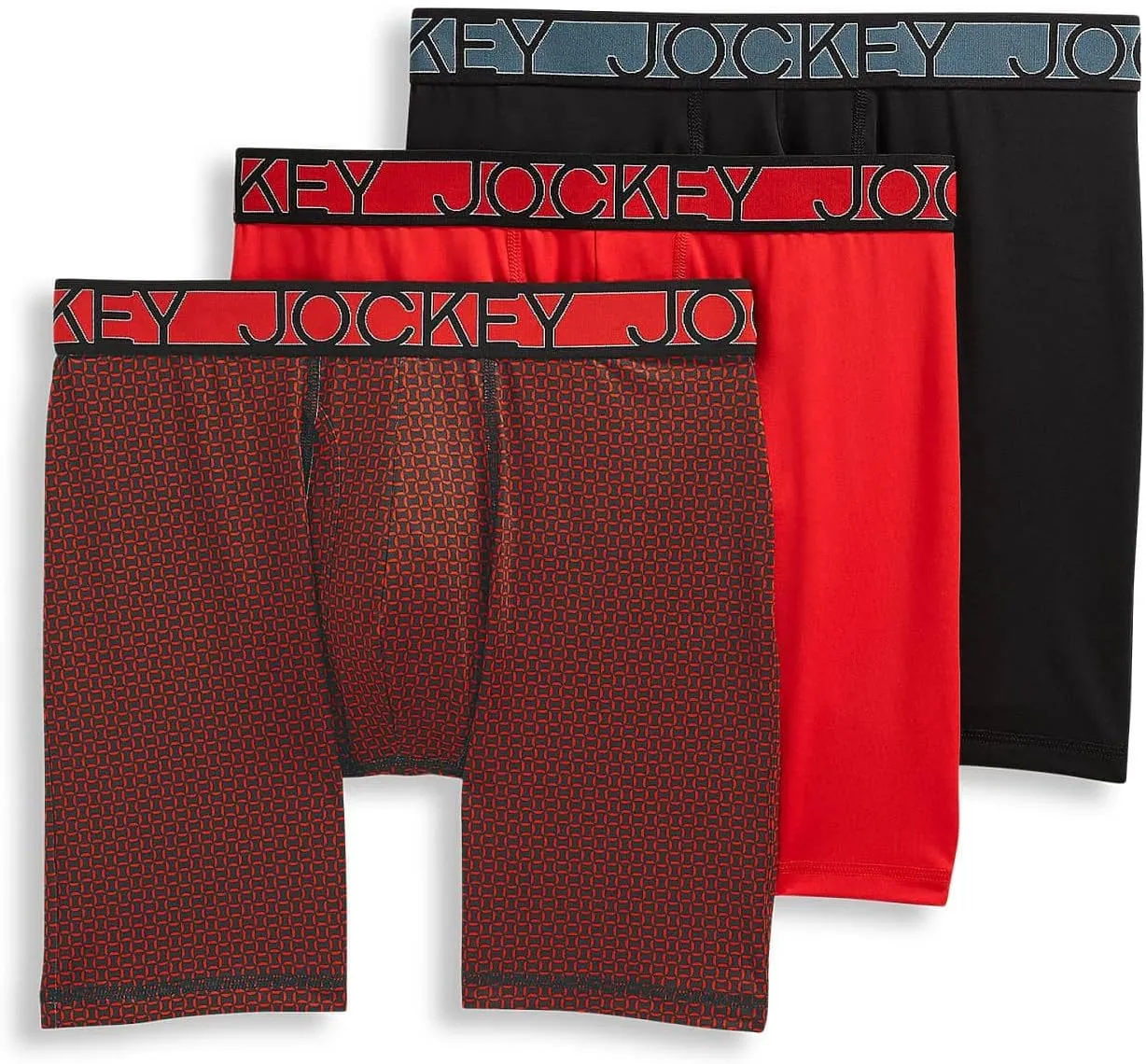 Jockey Men's Underwear Active Microfiber 9" Long Leg Boxer Brief - 3 Pack