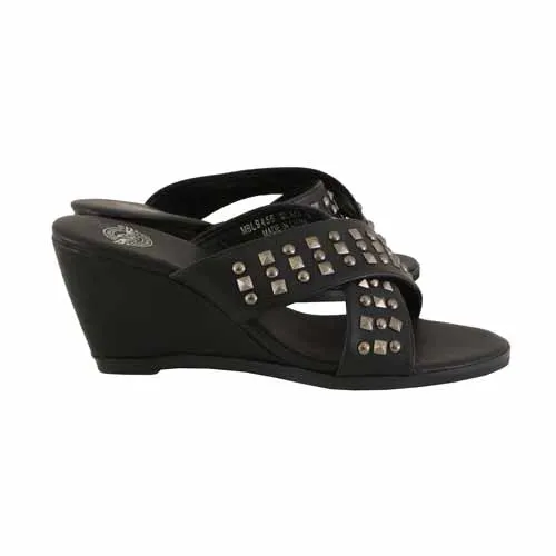 Milwaukee Leather MBL9455 Women's Black Studded Crossover Strap