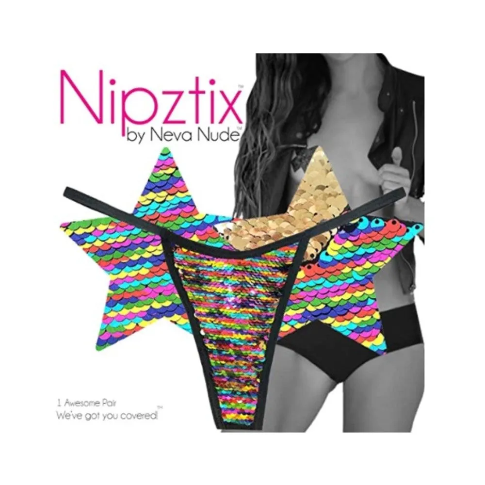 Neva Nude Pastie Funfetti Mulicolor Pastie And Panty Set