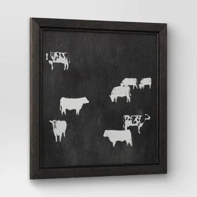 Open Box - (Set of 2) 12" x 12" Cow Collection II Framed Wall Canvases - Threshold