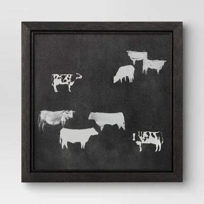 Open Box - (Set of 2) 12" x 12" Cow Collection II Framed Wall Canvases - Threshold