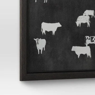Open Box - (Set of 2) 12" x 12" Cow Collection II Framed Wall Canvases - Threshold