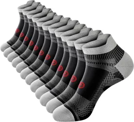 PAPLUS Ankle Compression Sock for Men and Women 2/4/6 Pairs, Low Cut Compression Running Sock with Ankle Support
