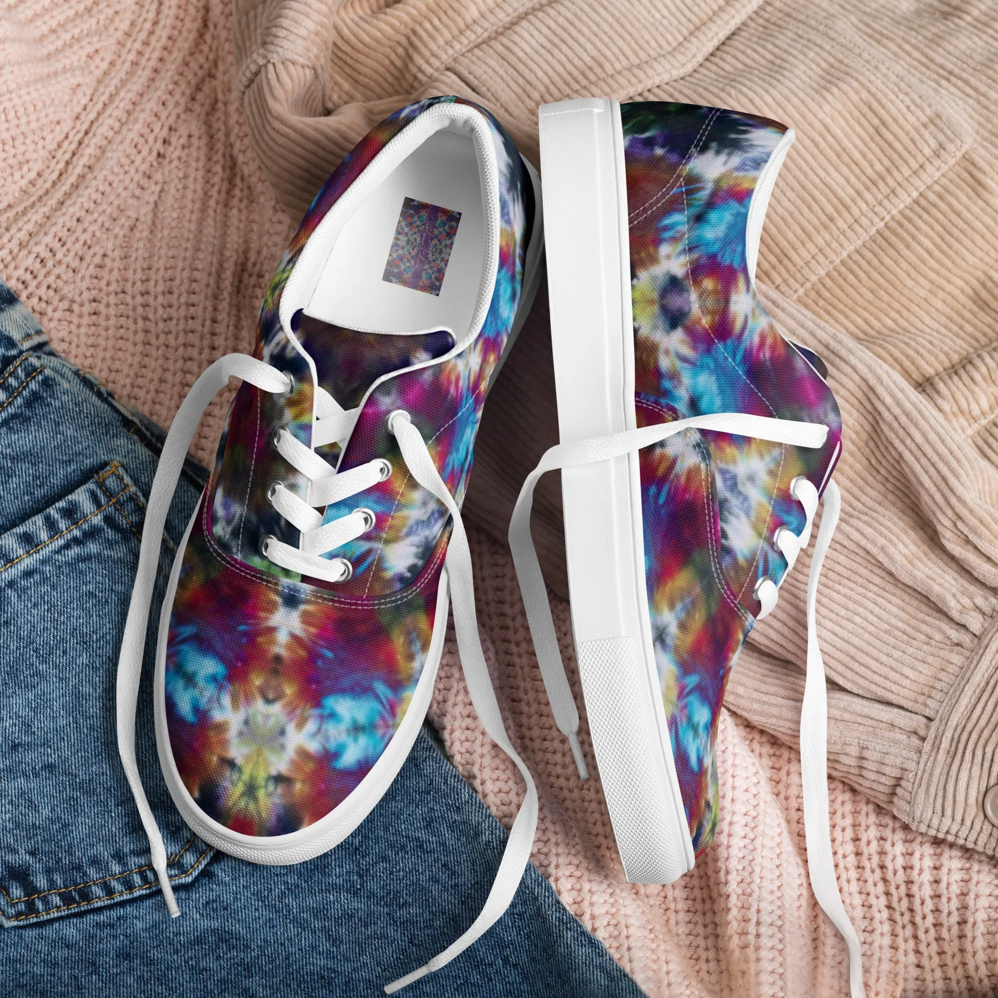 'Planet Wreath' Men’s lace-up canvas shoes