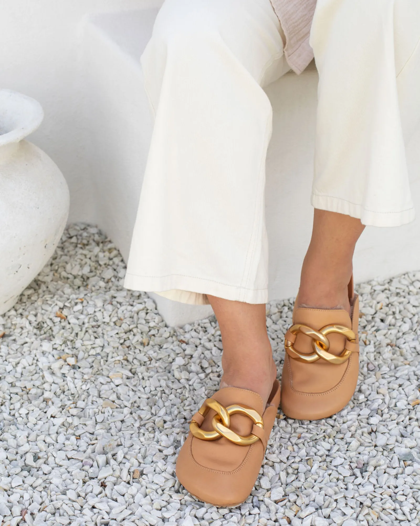 Porter Leather Mule - Latte