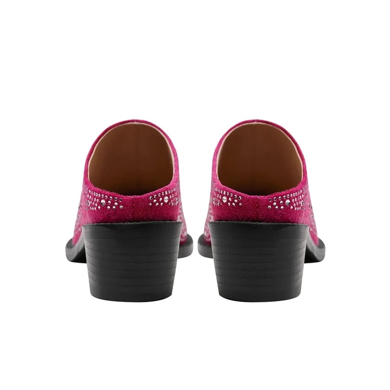 Pre Order:  Rhinestones Medium Heels Mules