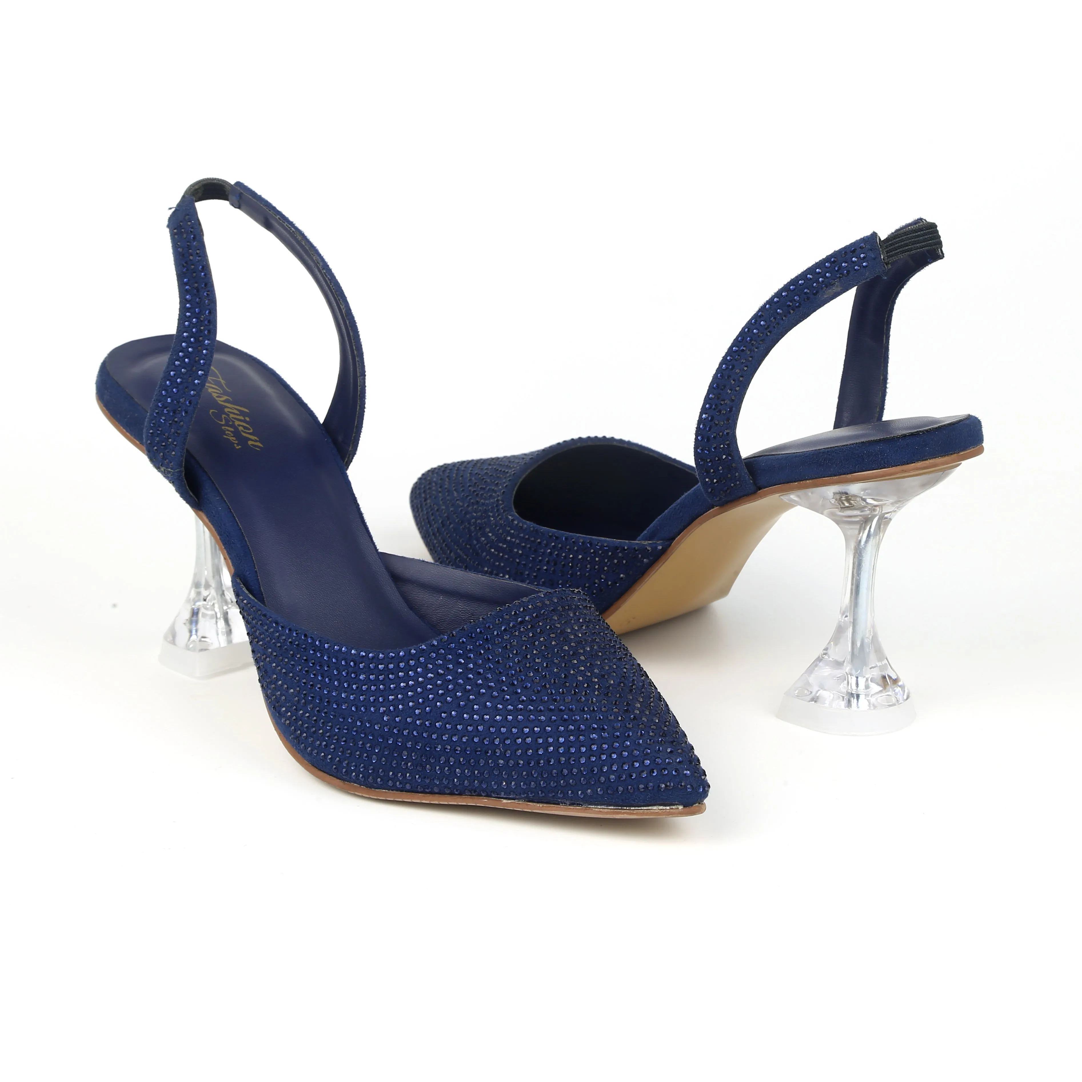 Sling Back Bejewelled Heels